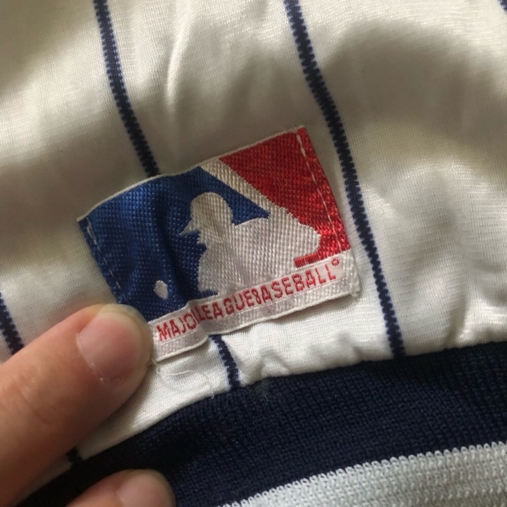Vintage New York Yankees Striped Jersey in White and Black - Picture 7 of 11